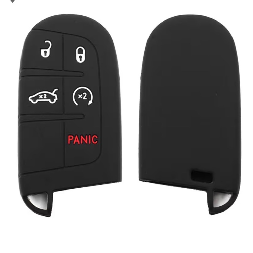 Silicone Key Fob Cover black Fit for Jeep, Dodge